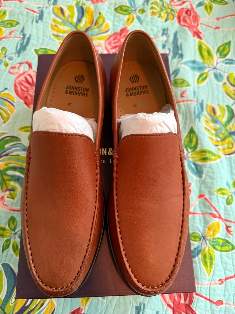 Johnston & Murphy Men’s Brown Leather Slip-On Loafers size 12